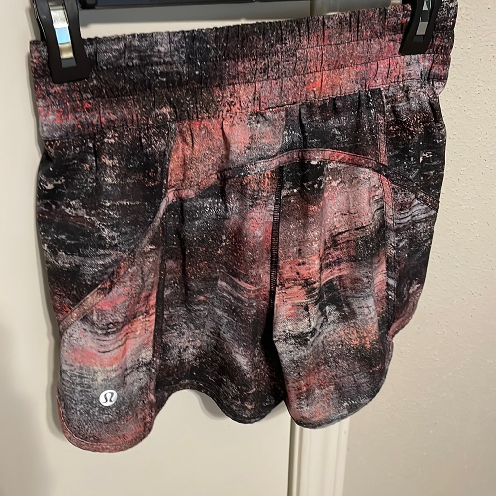 lululemon athletica Women's Athletic Shorts - Black and Pink Marble Print